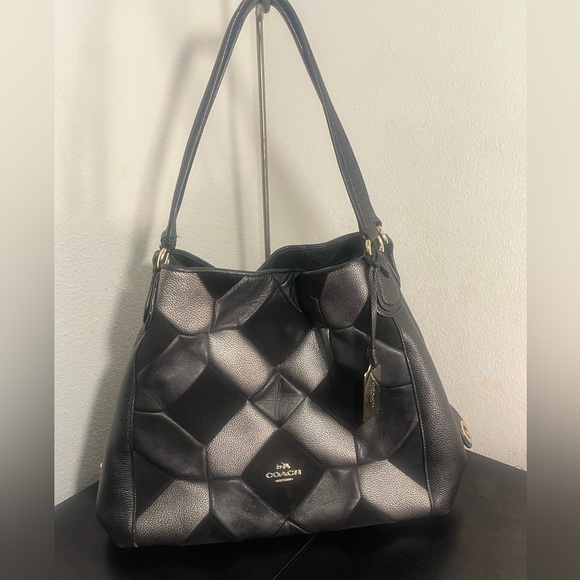 Coach Black and Silver Edie 31 Patchwork - Picture 1 of 8